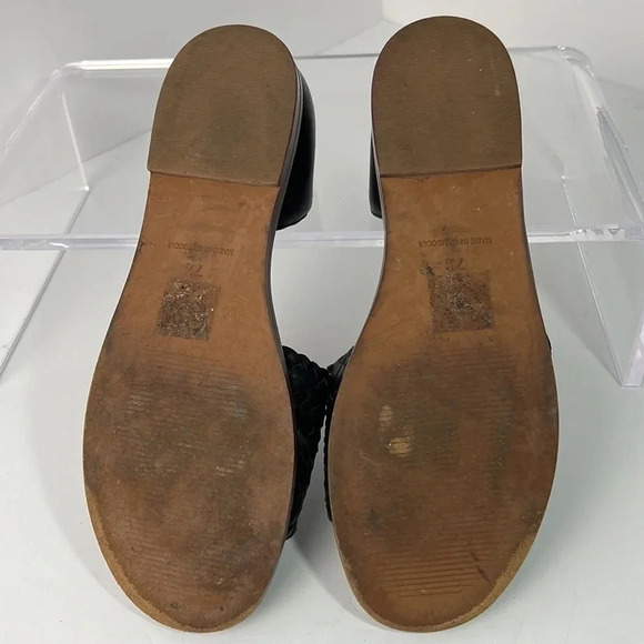 Madewell The Kinsley D'Orsay Flat in Woven Leather Open Round Toe Size 7.5 Black - Picture 11 of 15